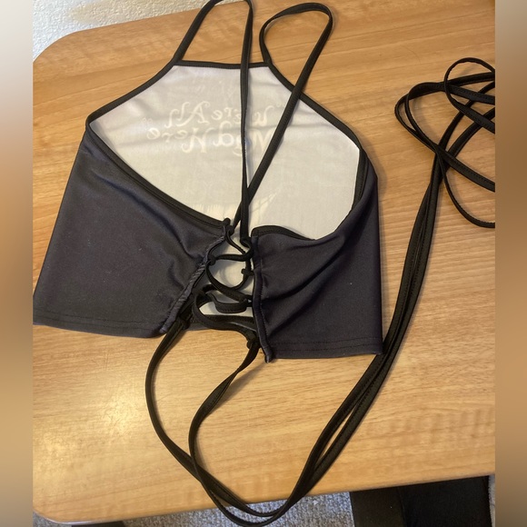 We’re all mad here tie up crop - Picture 3 of 5